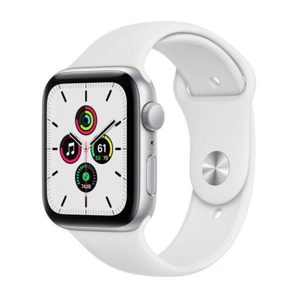 Apple Watch Series 4 44 mm Aluminum GPS + Cellular silver Sport Band white MTVR2B/A