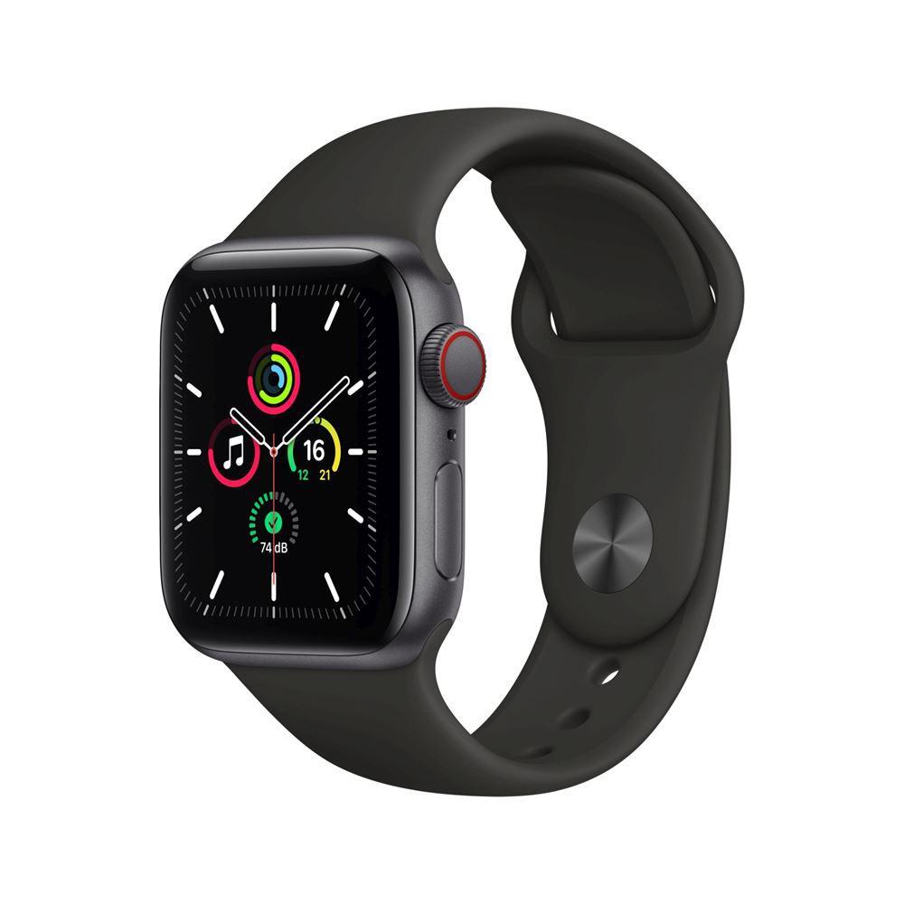Apple Watch SE 40mm GPS Cellular Space Grey Aluminium case with Black Sport Band-E MYEK2