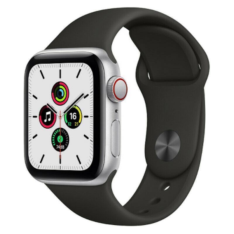 Apple Watch Series SE 44mm GPS Silver Aluminium Black Nike Sport Band MYYH2LL/A